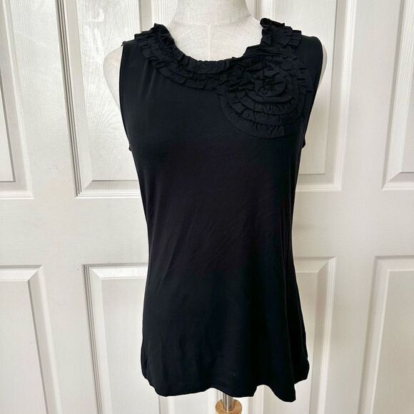 Alfani black tank.with ruffle trim - Picture 1 of 7